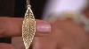 Antique 14k Gold Pierced Post Dangle Earrings With Leaf & Black Enamel